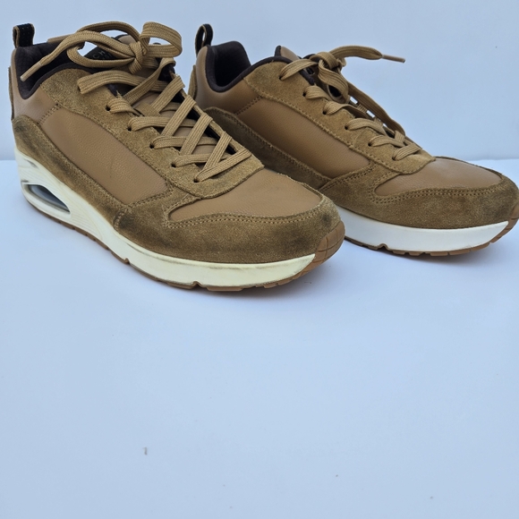 Skechers Men's Size 11 Air Cooled Memory Foam Tan Lace Up Sneakers - Picture 12 of 16